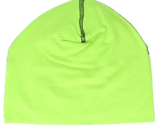 Blank Beanies-Beechfield Lime /Black Hemsedal Cotton Beanie - Green
