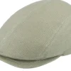 Discount Borsalino Lined cap with stitched visor Olive Flat Cap -