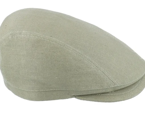Discount Borsalino Lined cap with stitched visor Olive Flat Cap -