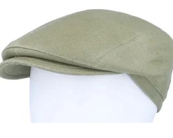 Discount Borsalino Lined cap with stitched visor Olive Flat Cap -