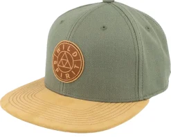 Outlet Wild Spirit Logo Basic Mountain Suede Olive Snapback - Green