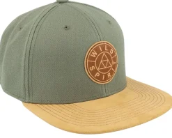 Outlet Wild Spirit Logo Basic Mountain Suede Olive Snapback - Green