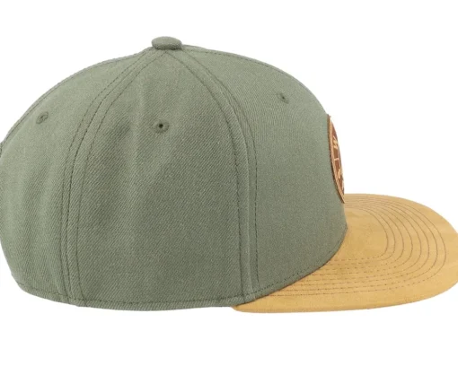 Outlet Wild Spirit Logo Basic Mountain Suede Olive Snapback - Green