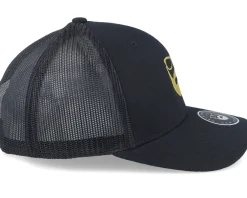 Adjustable | Trucker-Bearded Man Logo Black/Gold Trucker -