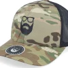Trucker-Bearded Man Logo Green Camo/Black Trucker -