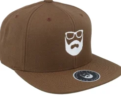 Sale Bearded Man Logo Light Brown Snapback -