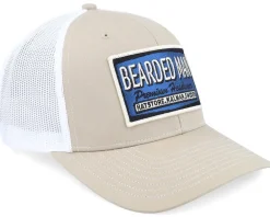 Trucker-Bearded Man Logo Off White/Blue Khaki/White Trucker -