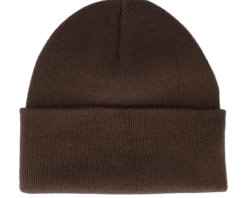 Sale Bearded Man Logo Patch Chocolate Brown Beanie -