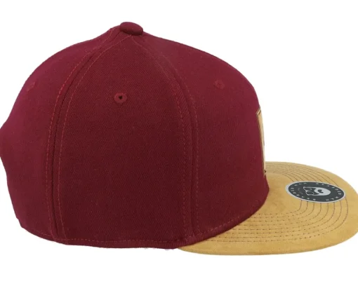 Best Bearded Man Logo Patch Maroon/Suede Snapback -