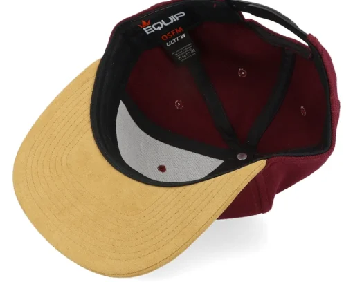 Best Bearded Man Logo Patch Maroon/Suede Snapback -