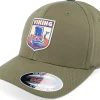 New Vikings Longboat Shield Patch Olive Green Flexfit -