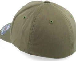 New Vikings Longboat Shield Patch Olive Green Flexfit -