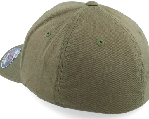 New Vikings Longboat Shield Patch Olive Green Flexfit -