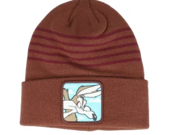 Cuff Beanies-Capslab Looney Tunes Coyote Cuff - Grey