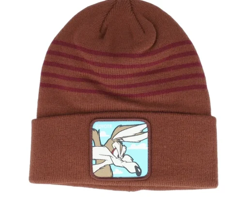 Cuff Beanies-Capslab Looney Tunes Coyote Cuff - Grey