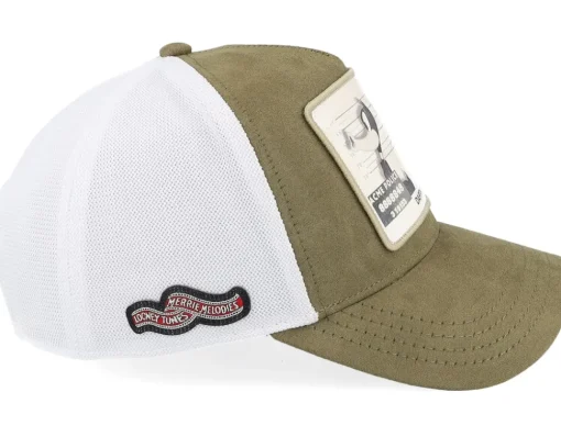 Trucker-Capslab Looney Tunes Daffy Duck White/Dark Green Premium A-Frame Trucker -