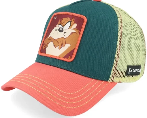 Trucker-Capslab Looney Tunes Taz Beige/Blue/Pink A-Frame Trucker -