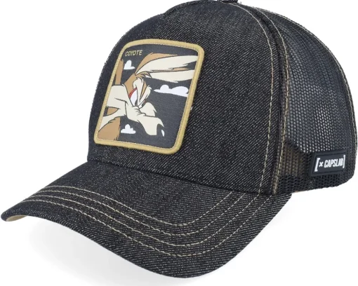 Trucker-Capslab Looney Tunes Wile E Coyote Black Trucker -