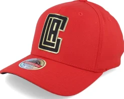 Adjustable-Mitchell & Ness Los Angeles Clippers Golden Black Stretch Red Adjustable -