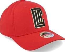 Adjustable-Mitchell & Ness Los Angeles Clippers Golden Black Stretch Red Adjustable -