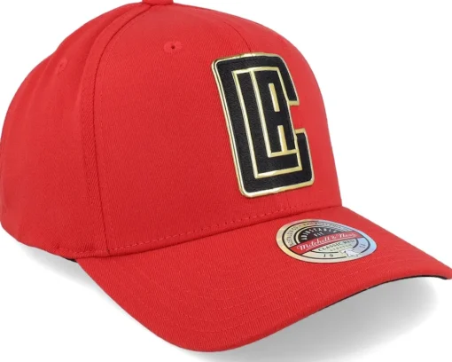 Adjustable-Mitchell & Ness Los Angeles Clippers Golden Black Stretch Red Adjustable -