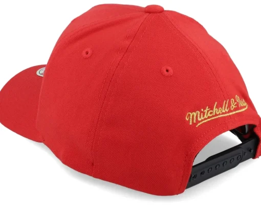 Adjustable-Mitchell & Ness Los Angeles Clippers Golden Black Stretch Red Adjustable -