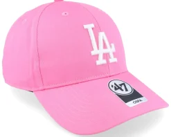 Adjustable-47 Brand Los Angeles Dodgers Raised Basic Mvp Rose/White Dad Cap - Pink
