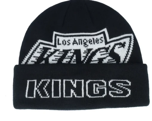 Cuff Beanies-Mitchell & Ness Los Angeles Kings K.o. Knit Vintage Black Cuff -
