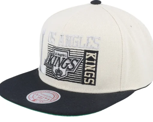 Snapback-Mitchell & Ness Los Angeles Kings Speed Zone Vintage Off White/Black Snapback -