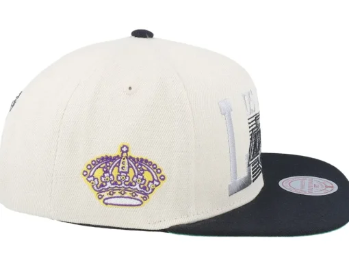 Snapback-Mitchell & Ness Los Angeles Kings Speed Zone Vintage Off White/Black Snapback -