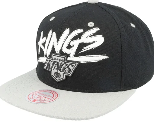 Outlet Mitchell & Ness Los Angeles Kings Transcript Black/Grey Snapback - Blue