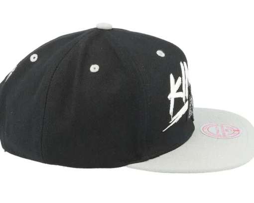 Outlet Mitchell & Ness Los Angeles Kings Transcript Black/Grey Snapback - Blue