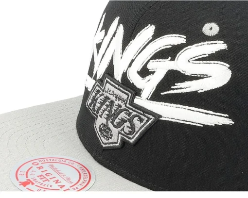 Outlet Mitchell & Ness Los Angeles Kings Transcript Black/Grey Snapback - Blue