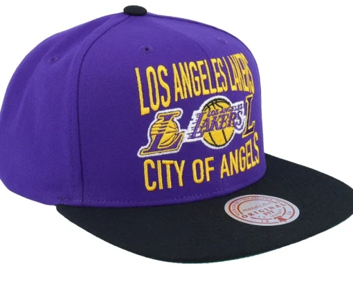 Snapback-Mitchell & Ness Los Angeles Lakers City Love Purple/Black Snapback -