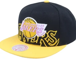 Online Mitchell & Ness Los Angeles Lakers Low Big Face Black/Yellow Snapback -