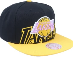 Online Mitchell & Ness Los Angeles Lakers Low Big Face Black/Yellow Snapback -