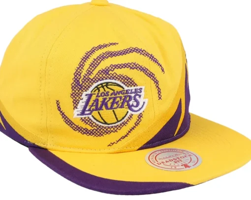 Snapback-Mitchell & Ness Los Angeles Lakers Spiral Deadstock Snapback - Yellow