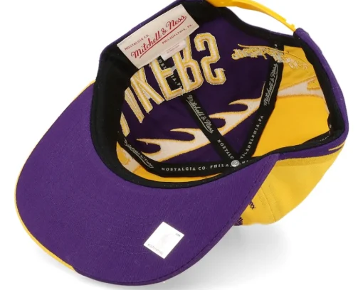 Snapback-Mitchell & Ness Los Angeles Lakers Spiral Deadstock Snapback - Yellow