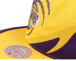 Snapback-Mitchell & Ness Los Angeles Lakers Spiral Deadstock Snapback - Yellow