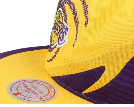 Snapback-Mitchell & Ness Los Angeles Lakers Spiral Deadstock Snapback - Yellow