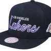 Outlet Mitchell & Ness Los Angeles Lakers Team Script 2.0 Black Snapback -