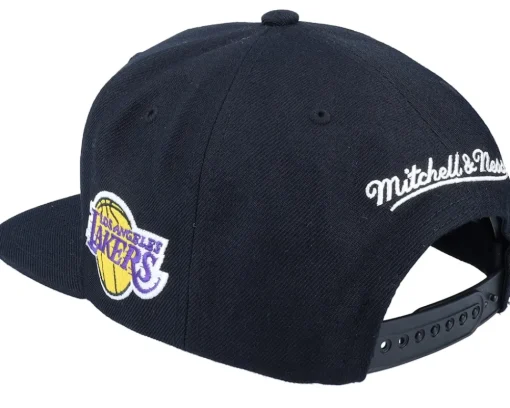 Outlet Mitchell & Ness Los Angeles Lakers Team Script 2.0 Black Snapback -