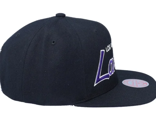Outlet Mitchell & Ness Los Angeles Lakers Team Script 2.0 Black Snapback -