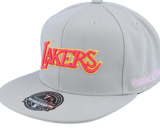 Fitted-Mitchell & Ness Los Angeles Lakers Til Dawn Fitted - Grey