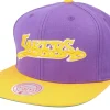 Sale Mitchell & Ness Los Angeles Lakers Warp Down Hwc Purple/Gold Snapback -
