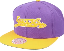 Sale Mitchell & Ness Los Angeles Lakers Warp Down Hwc Purple/Gold Snapback -