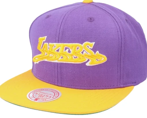 Sale Mitchell & Ness Los Angeles Lakers Warp Down Hwc Purple/Gold Snapback -