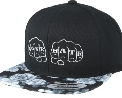 Sale Tattoo Collective Love And Hate Black/Grey Rose Snapback -