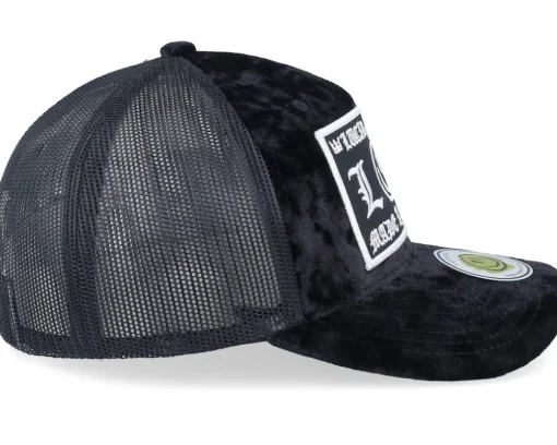 Trucker | Velvet Caps-Lucid Smile L&s Sweden Patch Black Velvet Trucker -