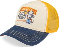 Trucker-Stetson Lucky Miners Off White/Denim Blue/Yellow A-Frame Trucker -